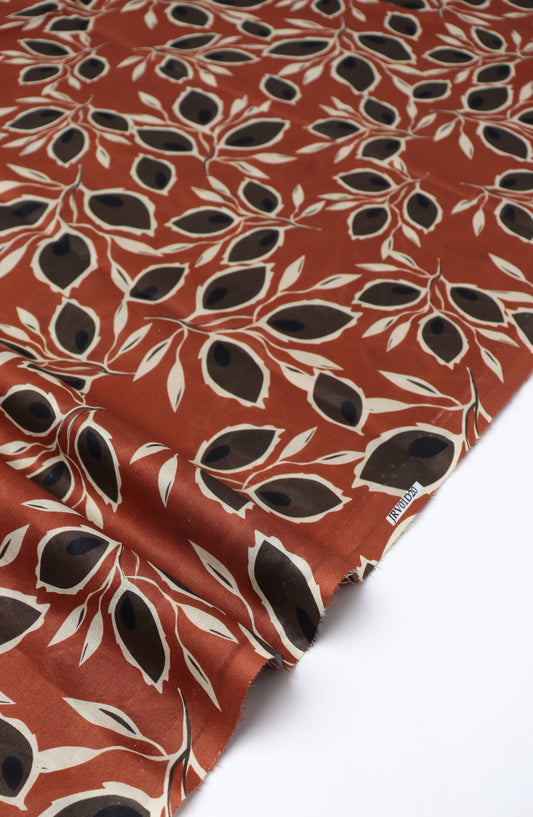 Amna Khadija Printed Lawn Unstitched 2 Piece Suit - FVD-22 - AM26PNU - Brown - Summer Collection