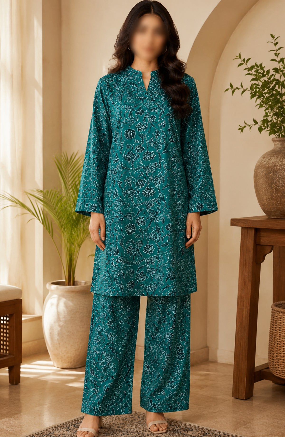 Amna Khadija Printed Lawn Unstitched 2 Piece Suit - FVD-20 - AM26PNU - Green - Summer Collection
