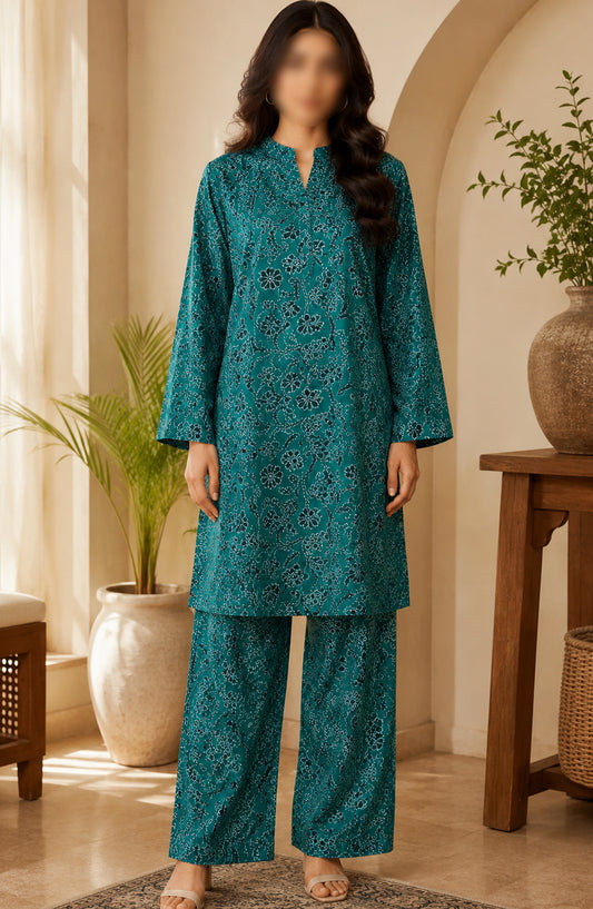 Amna Khadija Printed Lawn Unstitched 2 Piece Suit - FVD-20 - AM26PNU - Green - Summer Collection