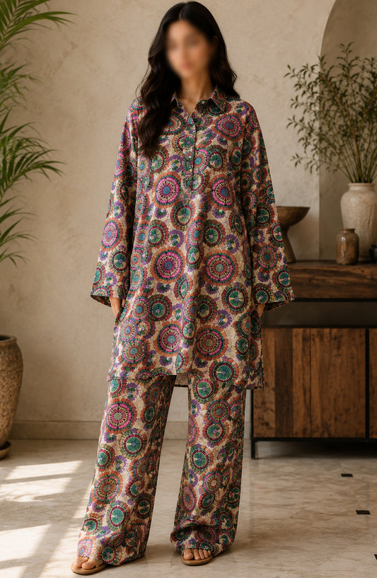 Amna Khadija Printed Lawn Unstitched 2 Piece Suit - FVD-16 - AM26PNU - Multi - Summer Collection