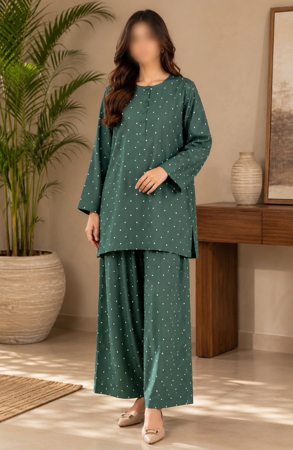 Amna Khadija Printed Lawn Unstitched 2 Piece Suit - FVD-12 - AM26PNU - Green - Summer Collection