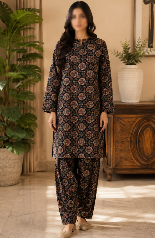 Amna Khadija Printed Lawn Unstitched 2 Piece Suit - FVD-11 - AM26PNU - Black - Summer Collection