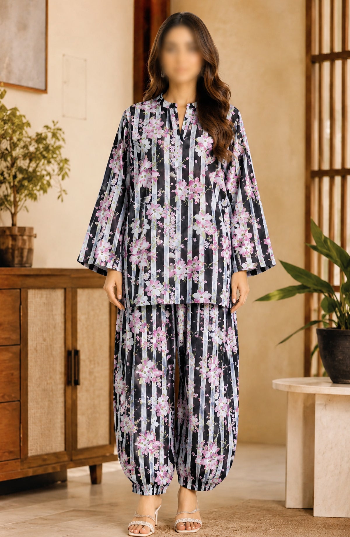 Amna Khadija Printed Lawn Unstitched 2 Piece Suit - FVD-07 - AM26PNU - Multi - Summer Collection