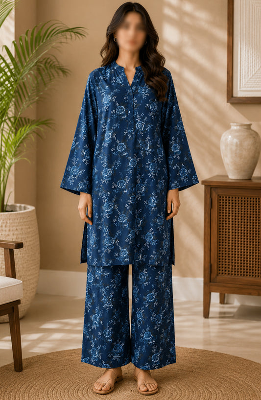Amna Khadija Printed Lawn Unstitched 2 Piece Suit - FVD-01 - AM26PNU - Teal - Summer Collection