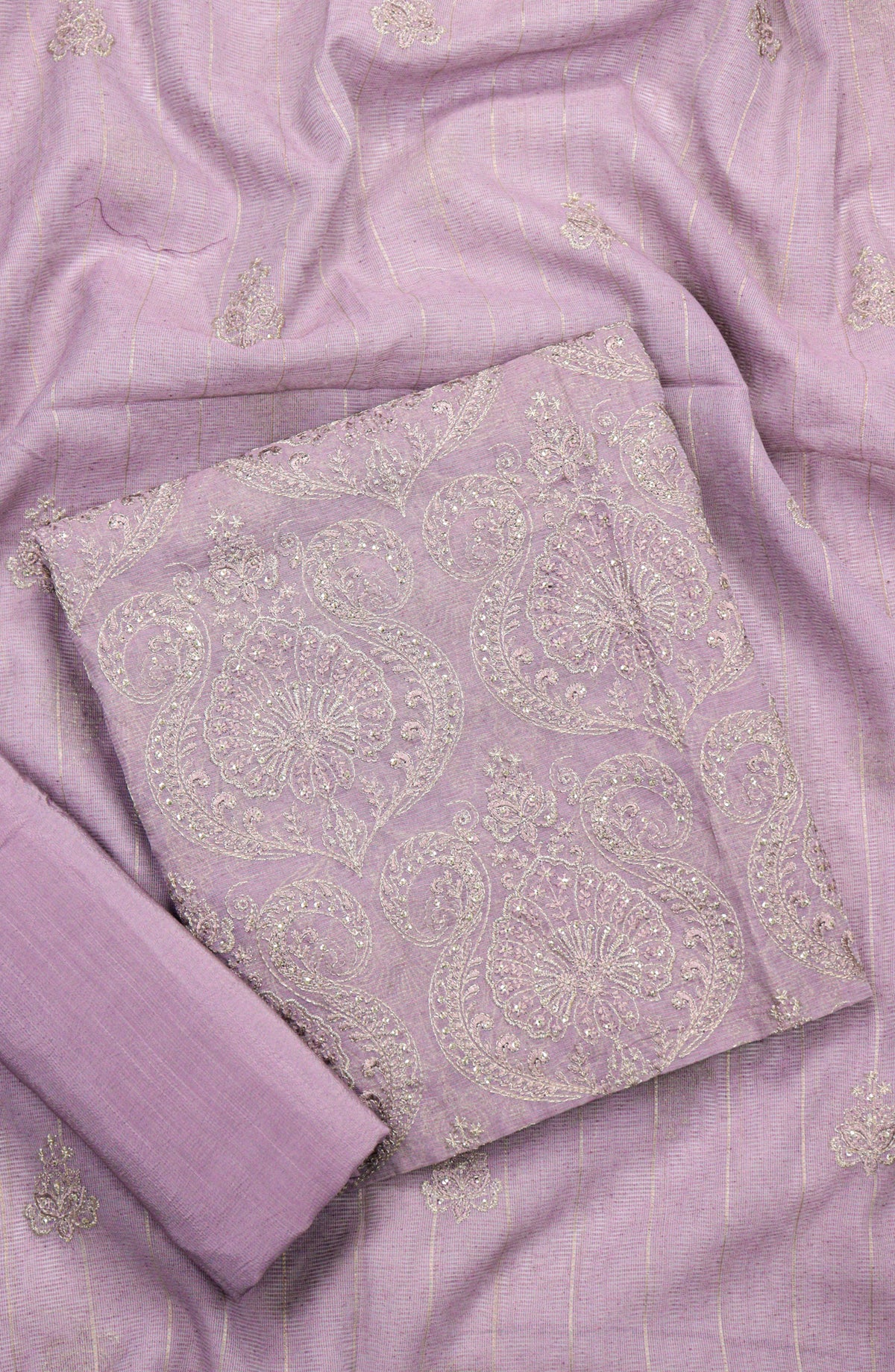 Amna Khadija Embroidered Khaadi Net Unstitched 3 Piece Suit - D-02 - AM25LXC 107757 - Purple - Luxury Collection