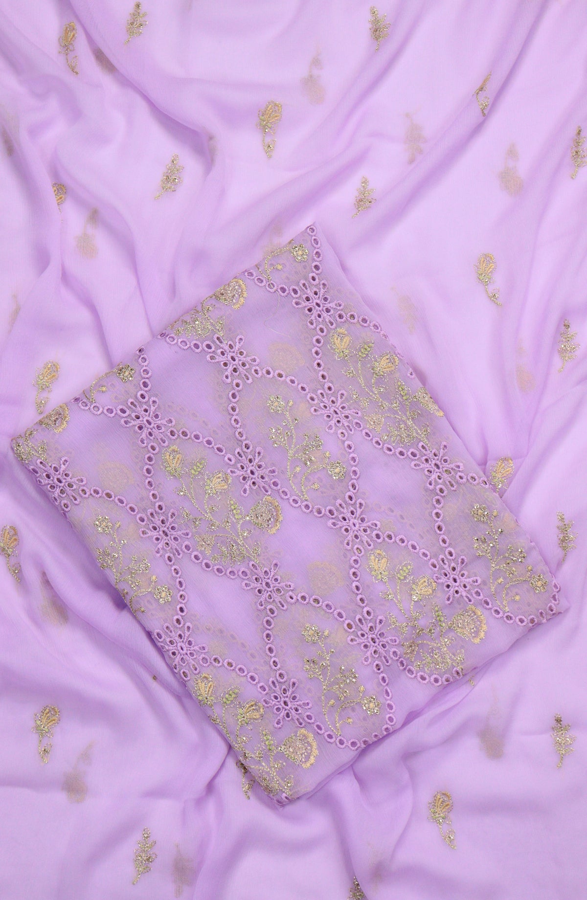 Amna Khadija Embroidered Chiffon Unstitched 3 Piece Suit - Design-03 - AM25LXC - Purple - Luxury Collection