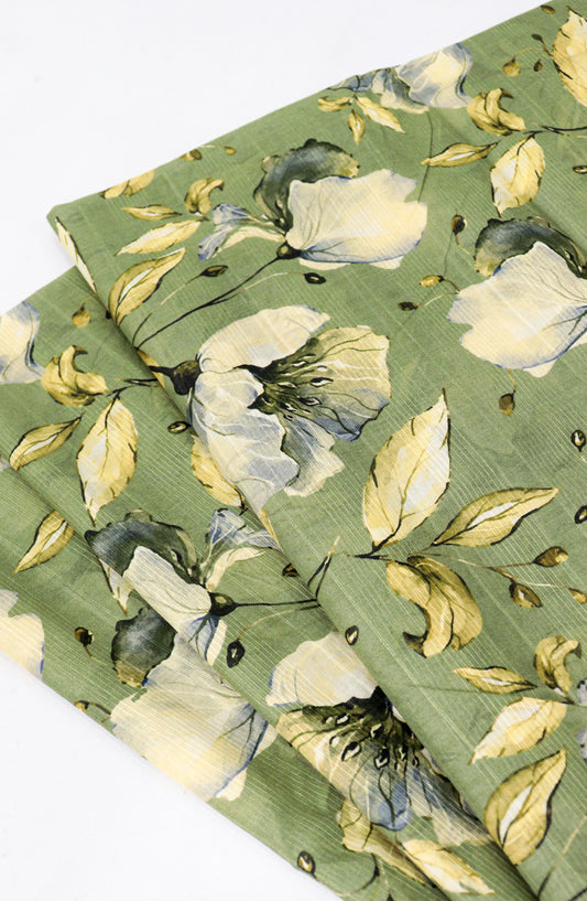 Amna Khadija Digital Printed Lawn Unstitched 2 Piece Suit - D-30 - AM26FNC - Green - Summer Collection