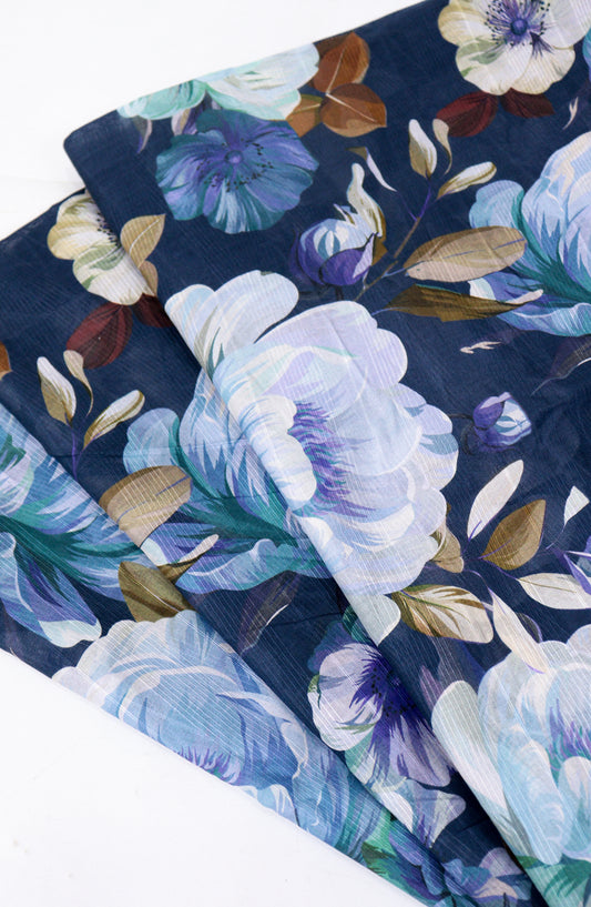 Amna Khadija Digital Printed Lawn Unstitched 2 Piece Suit - D-29 - AM26FNC - Blue - Summer Collection