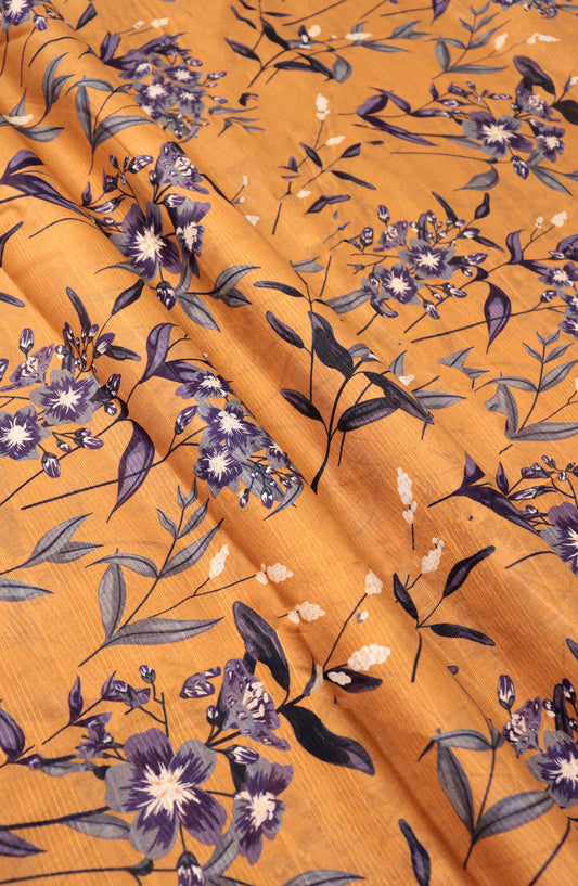 Amna Khadija Digital Printed Lawn Unstitched 2 Piece Suit - D-27 - AM26FNC - Mustard - Summer Collection