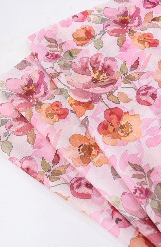 Amna Khadija Digital Printed Lawn Unstitched 2 Piece Suit - D-20 - AM26FNC - Pink - Summer Collection