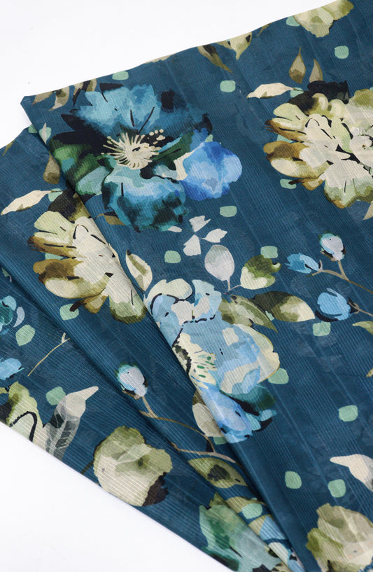 Amna Khadija Digital Printed Lawn Unstitched 2 Piece Suit - D-17 - AM26FNC - Teal - Summer Collection