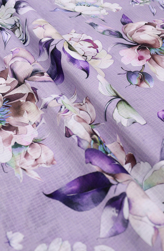 Amna Khadija Digital Printed Lawn Unstitched 2 Piece Suit - D-12 - AM26FNC - Purple - Summer Collection