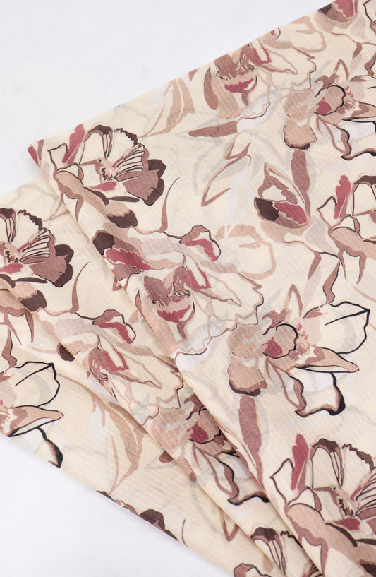 Amna Khadija Digital Printed Lawn Unstitched 2 Piece Suit - D-03 - AM26FNC - Fawn - Summer Collection