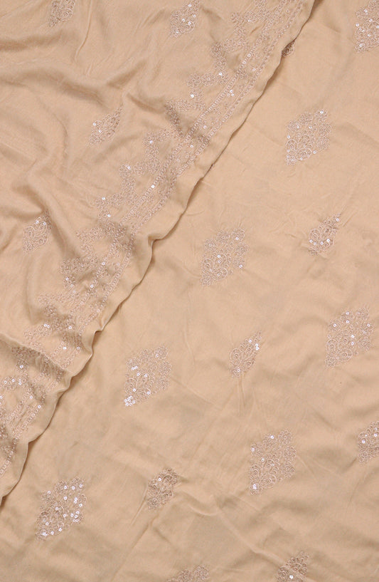 Amna Khadija Embroidered Micro Velvet Unstitched 3 Piece Suit - 5220 - AM25NTV - Peach - Winter Collection