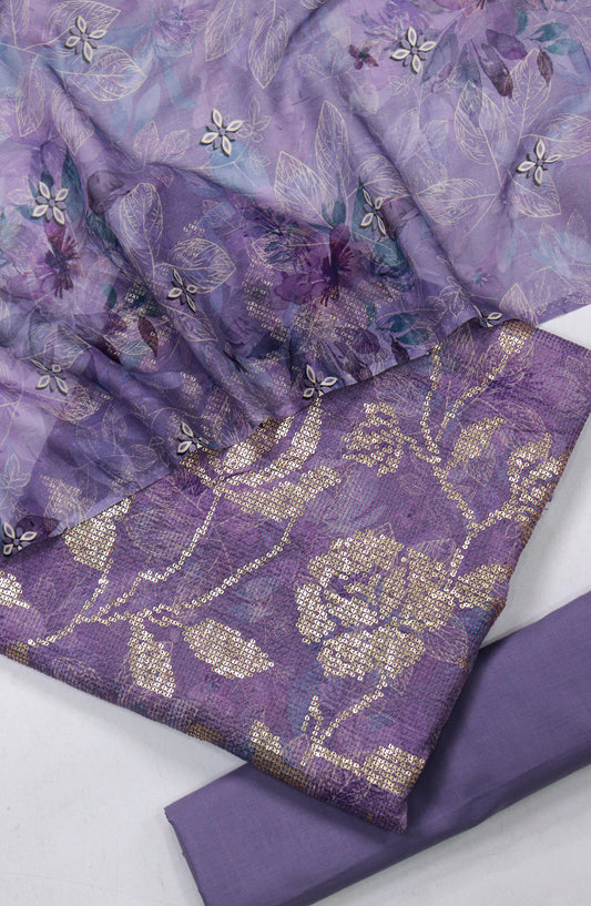 Amna Khadija Bana Dora Lawn Unstitched 3 Piece Suit - Design-10 - AM25PLN - Purple - Summer Collection