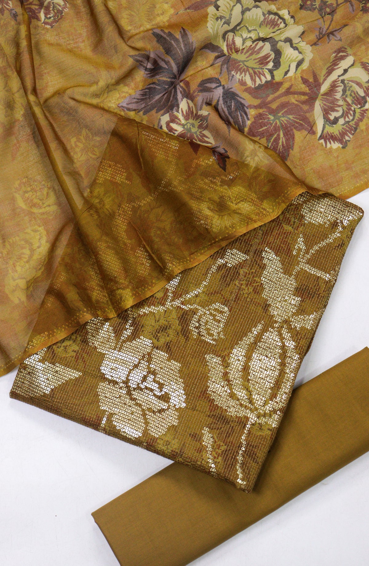 Amna Khadija Bana Dora Lawn Unstitched 3 Piece Suit - Design-08 - AM25PLN - Brown - Summer Collection