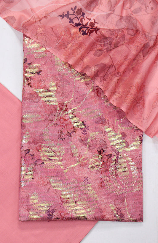 Amna Khadija Bana Dora Lawn Unstitched 3 Piece Suit - Design-07 - AM25PLN - Pink - Summer Collection