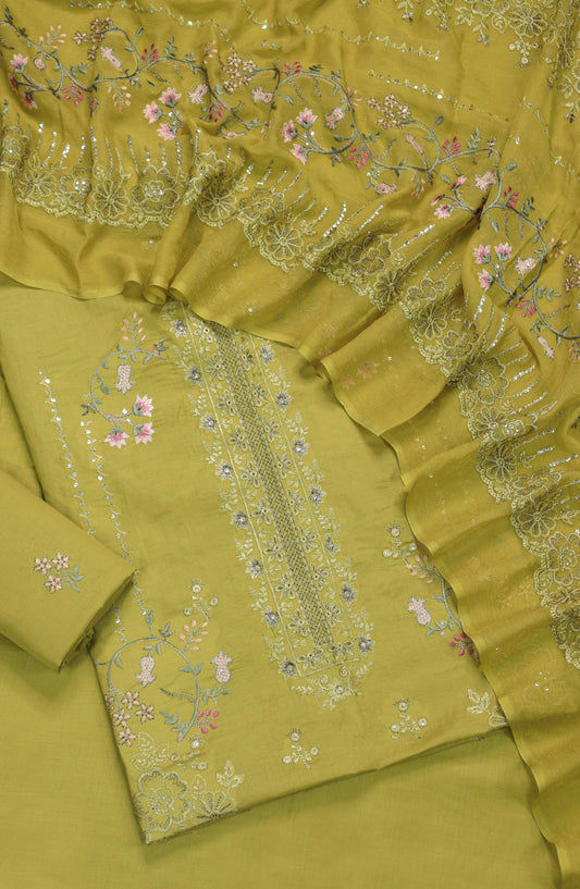 Amna Khadija Embroidered Slub Lawn Unstitched 3 Piece Suit - Design-12 - AM25SLUBL - Dhani - Luxury Collection