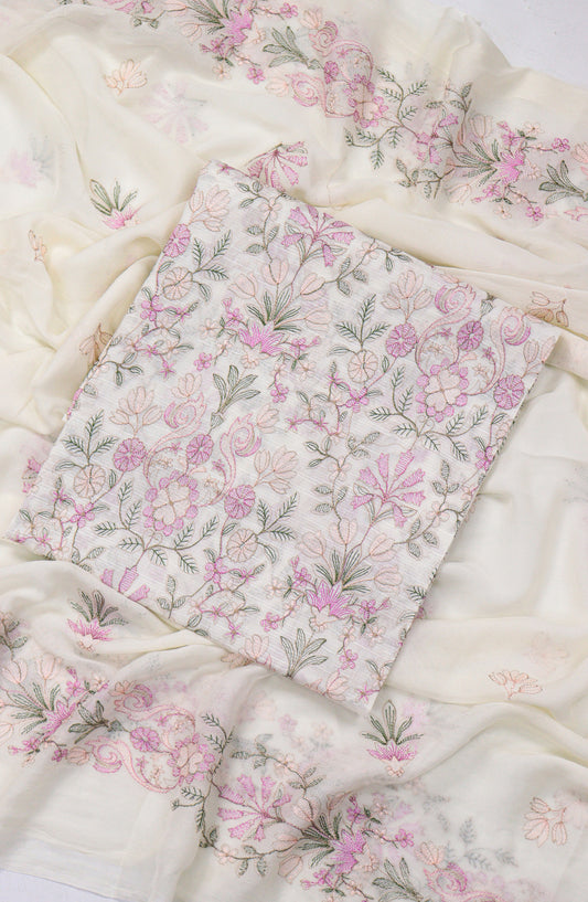 Amna Khadija Embroidered Slub Lawn Unstitched 3 Piece Suit - Design-06 - AM25SLUBL - Light Fawn - Luxury Collection