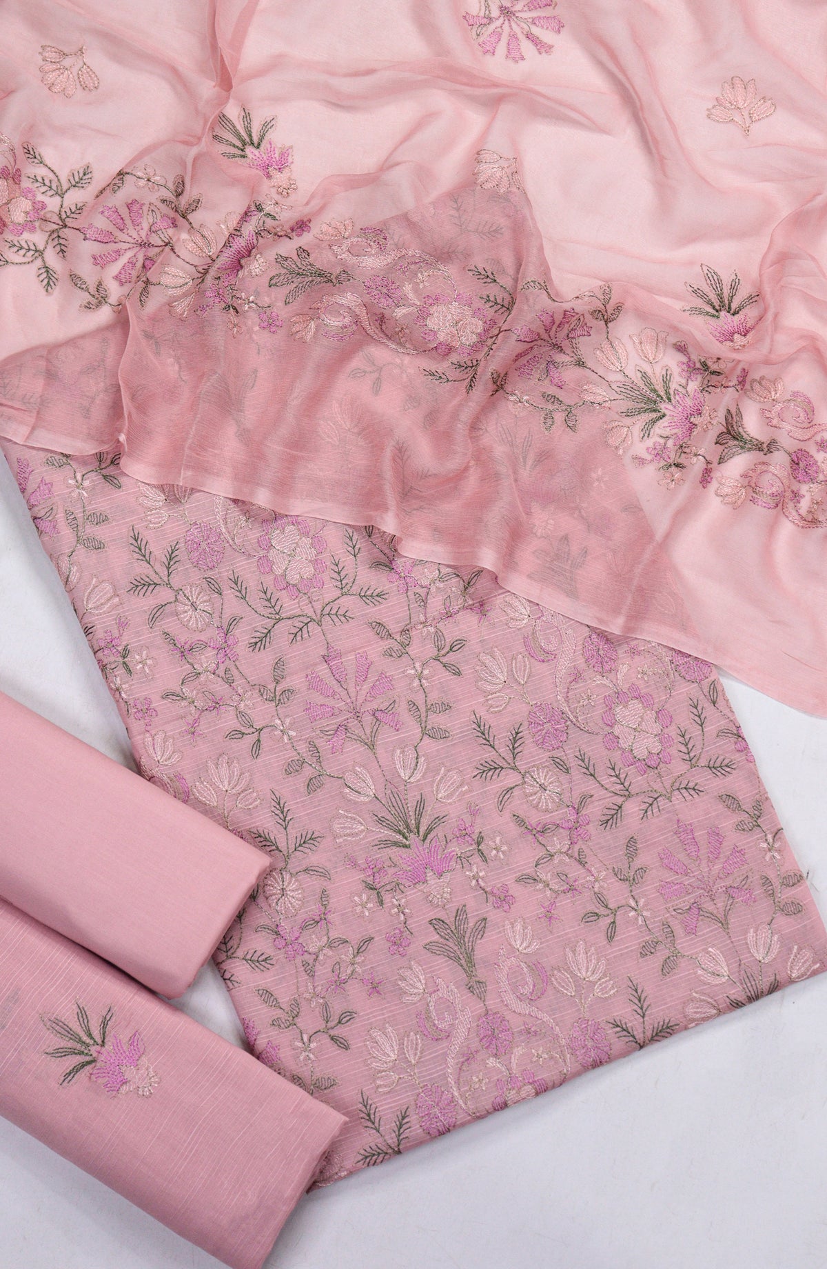 Amna Khadija Embroidered Slub Lawn Unstitched 3 Piece Suit - Design-04 - AM25SLUBL - Pink - Luxury Collection