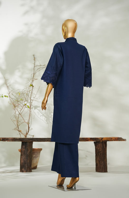 Amna Khadija ikigaie Basics Embroidered Cotton Stitched 2 Piece Suit - AKIB-06 - AM26AKIB - Blue - Summer Collection