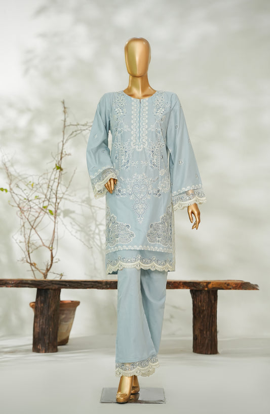Amna Khadija ikigaie Basics Embroidered Cotton Stitched 2 Piece Suit - AKIB-08 - AM26AKIB - Blue - Summer Collection