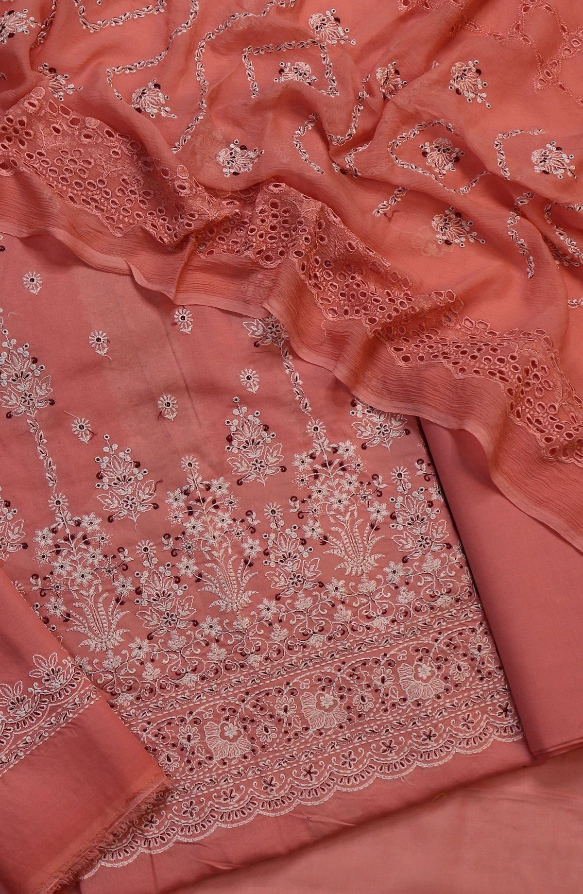 Alhena by Amna Khadija Exclusive Embroidered Swis Lawn Unstitched 3 Piece Suit - Design-06 - AM25ASWS - Orange - Summer Collection