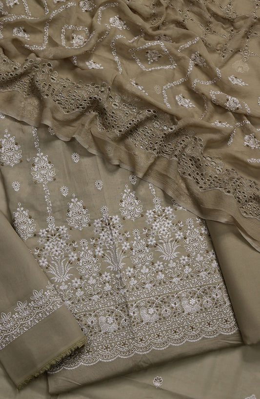 Alhena by Amna Khadija Exclusive Embroidered Swis Lawn Unstitched 3 Piece Suit - Design-04 - AM25ASWS - Green - Summer Collection