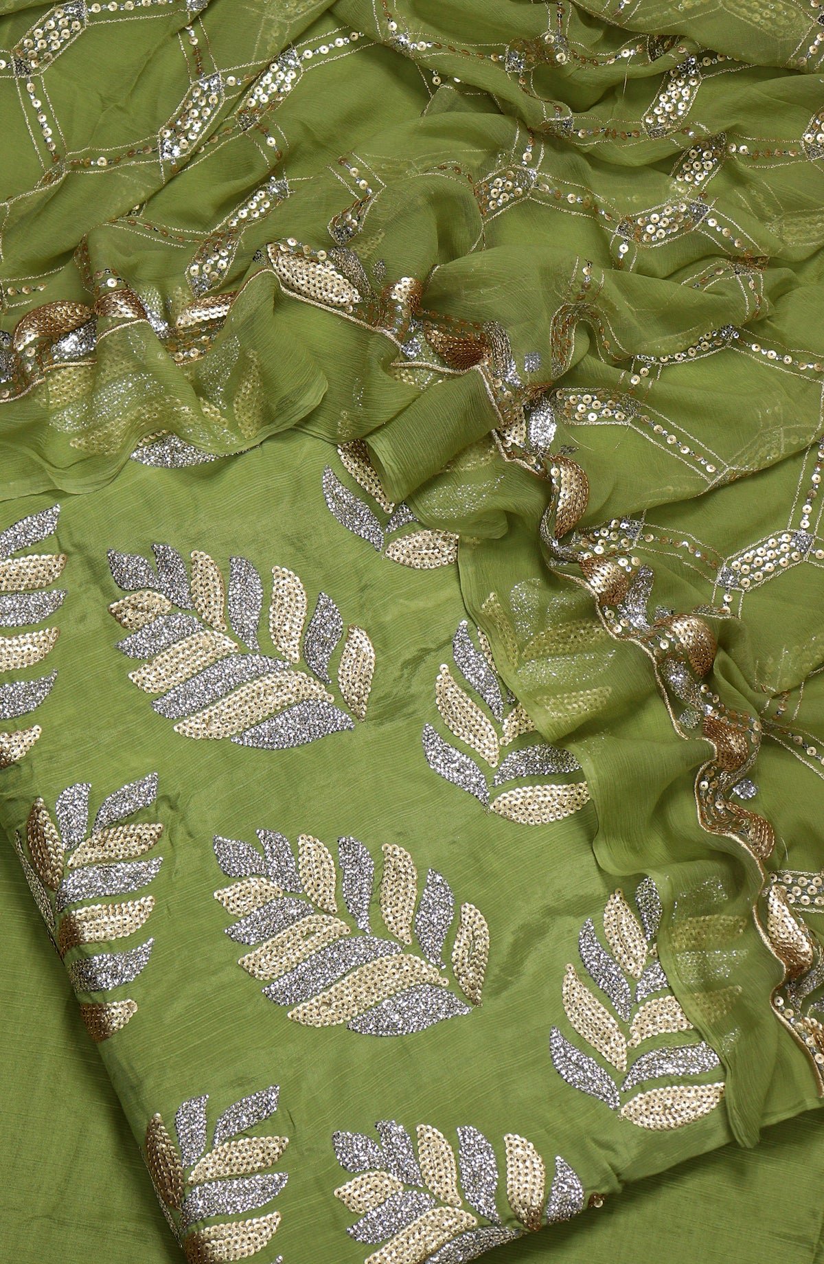 Amna Khadija Embroidered Raw Silk Unstitched 3 Piece Suit - Design-03 - AM25RWS - Green - Festive Collection