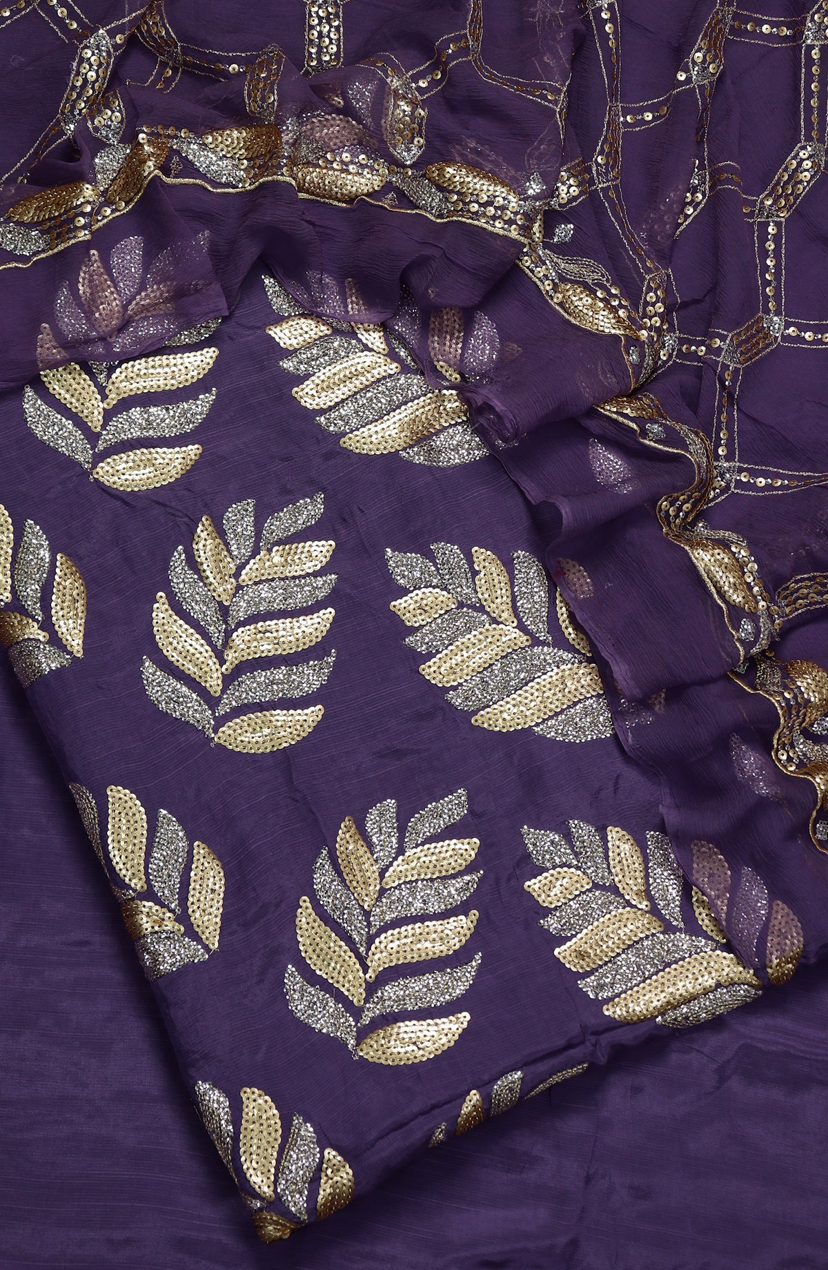 Amna Khadija Embroidered Raw Silk Unstitched 3 Piece Suit - Design-07 - AM25RWS - Purple - Festive Collection