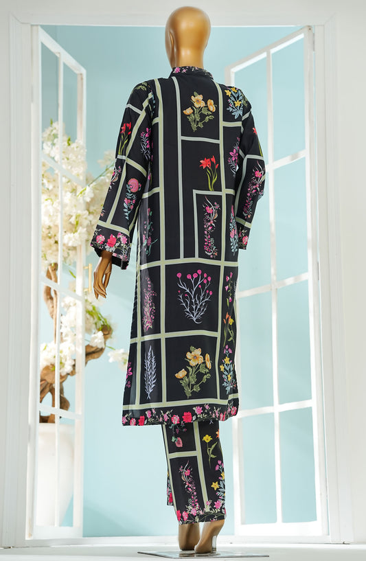 Selene by Amna Khadija Printed Lawn Stitched 2 Piece Suit - SS-02 - AM25SSPC - Black - Summer Collection