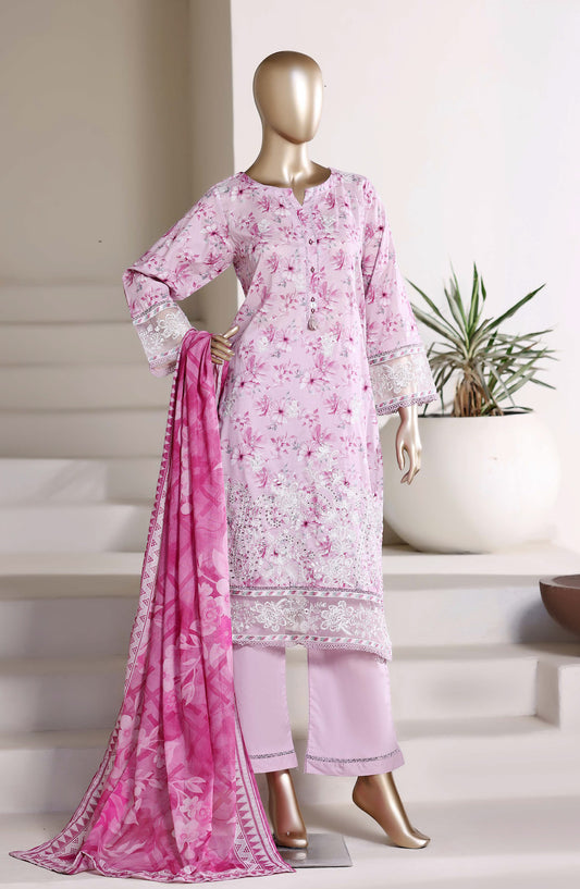 Amyrah by Sadabahar Embroidered Lawn Stitched 3 Piece Suit - D-06 - SBD26RAH - Pink - Festive Collection