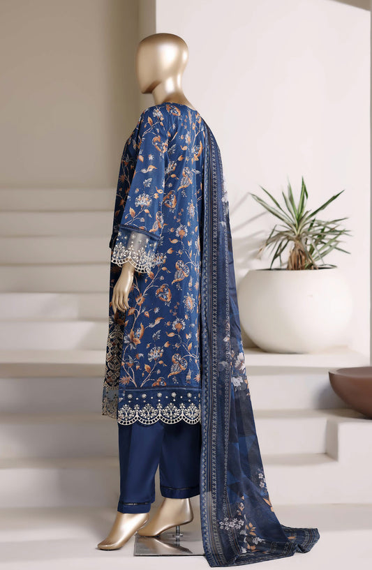 Amyrah by Sadabahar Embroidered Lawn Stitched 3 Piece Suit - D-02 - SBD26RAH - Blue - Festive Collection