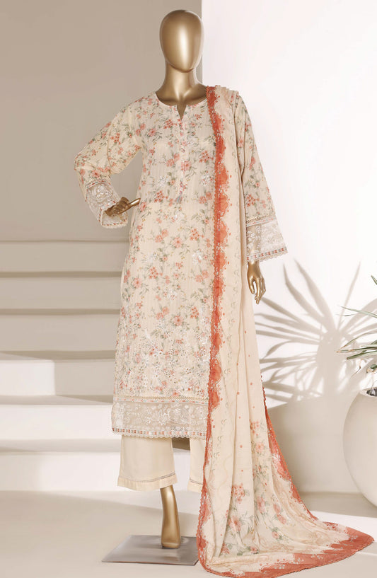 Amyrah by Sadabahar Embroidered Lawn Stitched 3 Piece Suit - D-05 - SBD26RHM - Fawn - Festive Collection