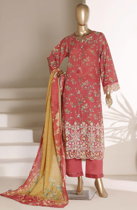 Amyrah by Sadabahar Embroidered Lawn Stitched 3 Piece Suit - D-04 - SBD26RHM - Orange - Festive Collection