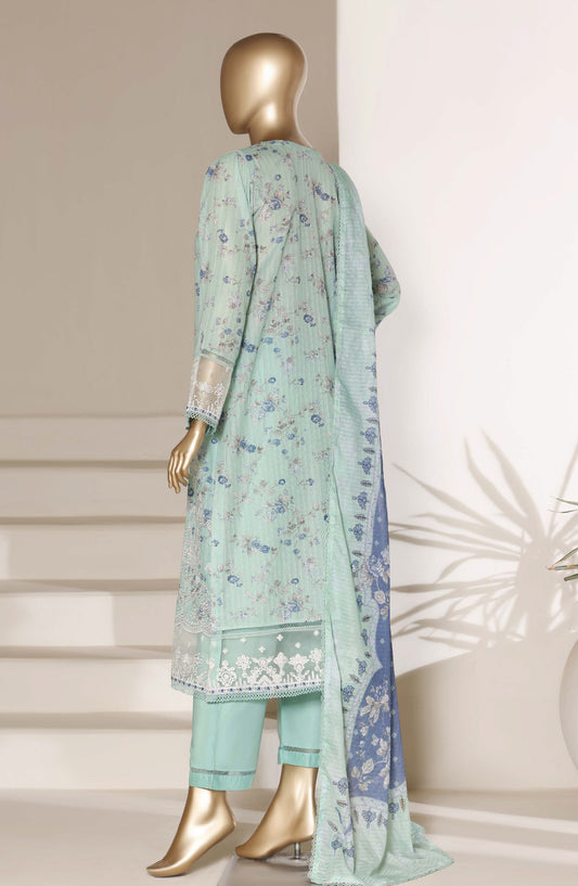 Amyrah by Sadabahar Embroidered Lawn Stitched 3 Piece Suit - D-02 - SBD26RHM - Blue - Festive Collection