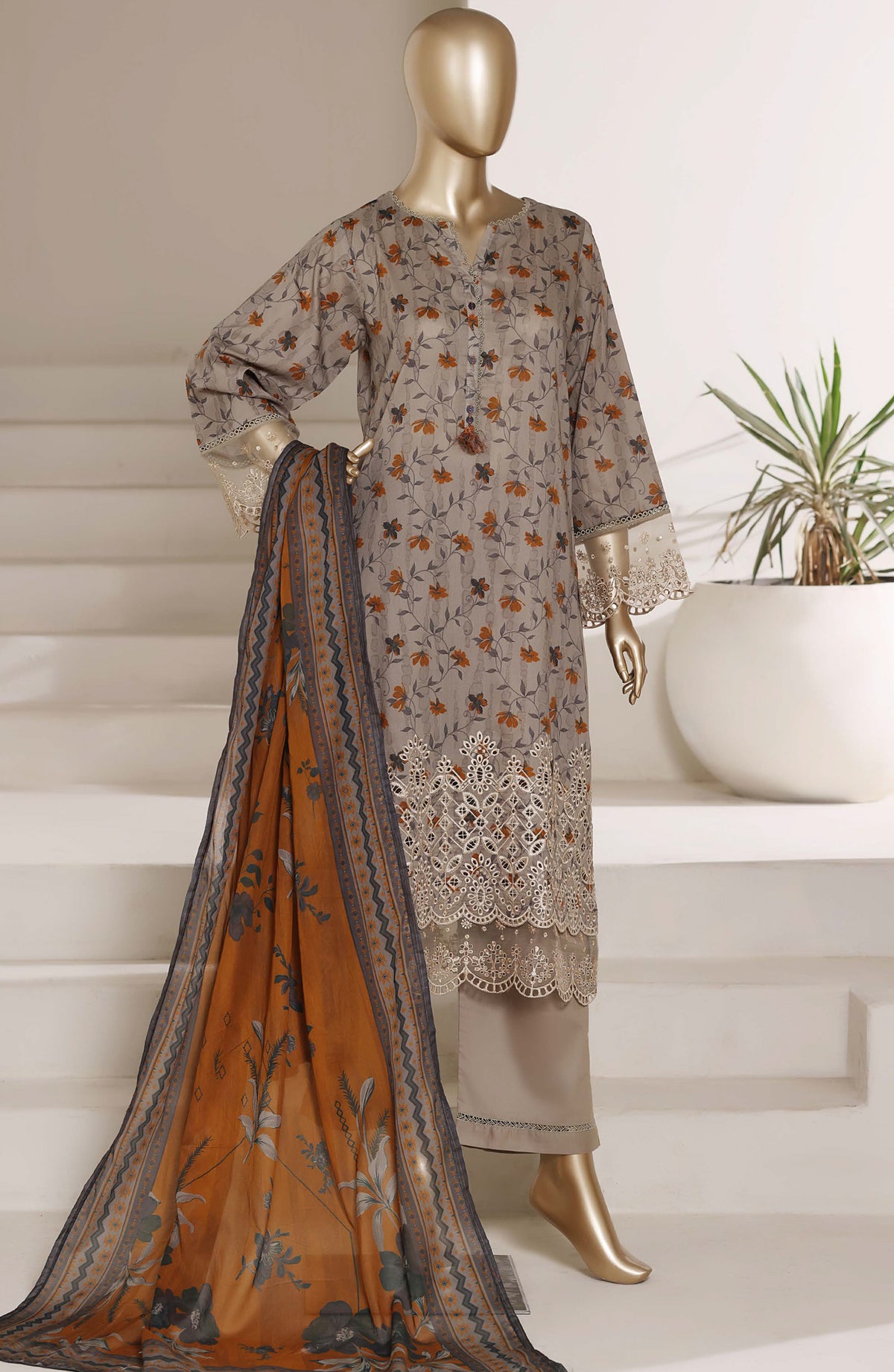 Amyrah by Sadabahar Embroidered Stitched 3 Piece Suit - D-06 - SBD26SMR - Beige - Festive Collection