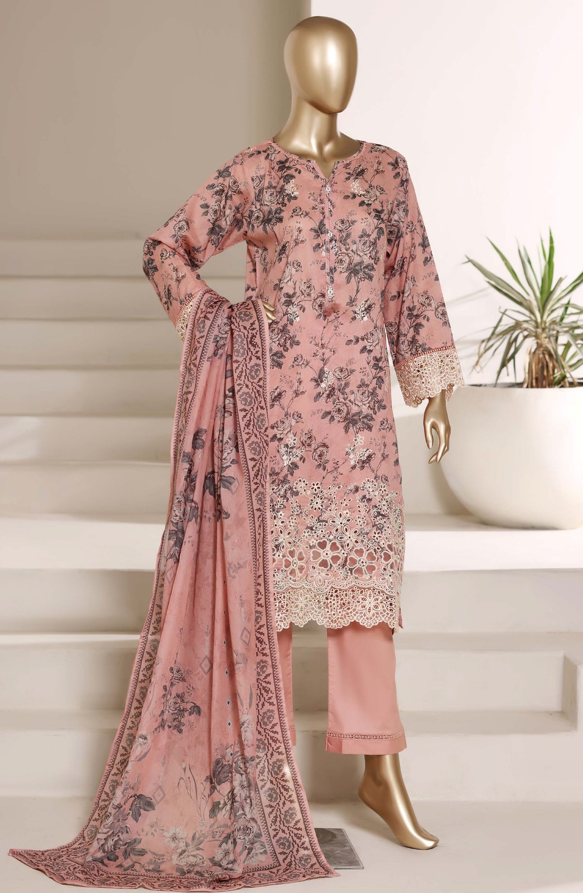 Amyrah by Sadabahar Embroidered Stitched 3 Piece Suit - D-05 - SBD26SMR - Pink - Festive Collection