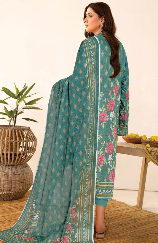 Anarkali by Johra Printed Lawn Unstitched 3 Piece Suit - JH-1193 - JH25ANAR - Teal - Casual Collection