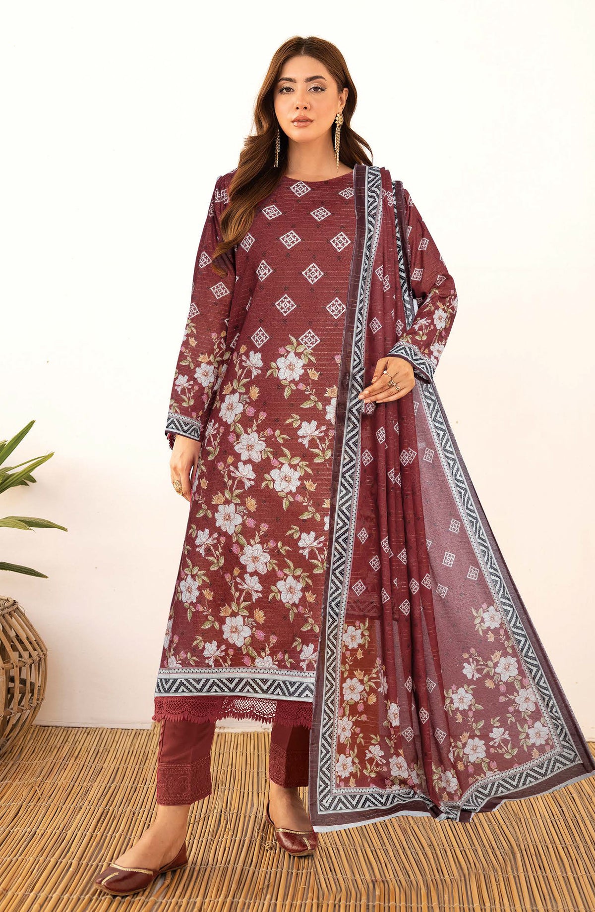 Anarkali by Johra Printed Lawn Unstitched 3 Piece Suit - JH-1190 - JH25ANAR - Brown - Casual Collection