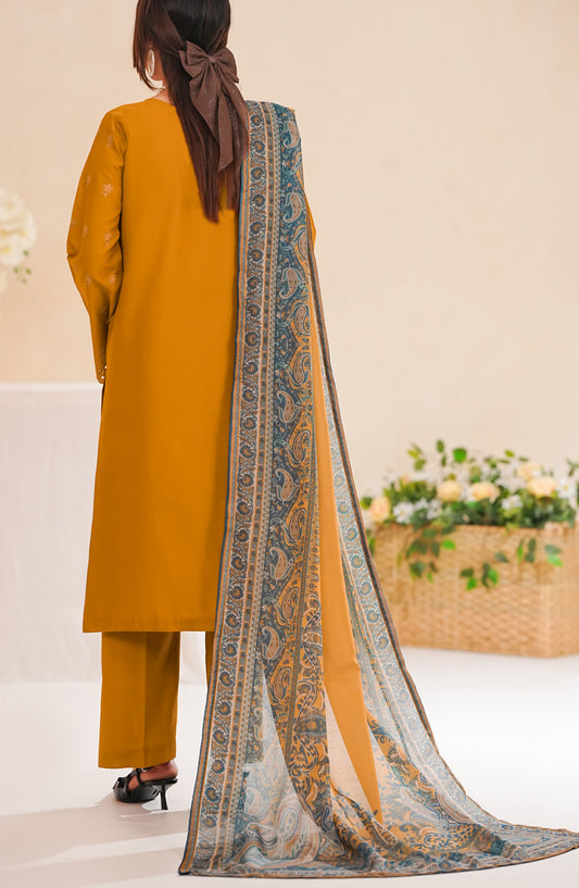 Anarkali by VS Textile Embroidered Chikankari Unstitched 3 Piece Suit - D-387 - VS26ANK - Mustard - Summer Collection