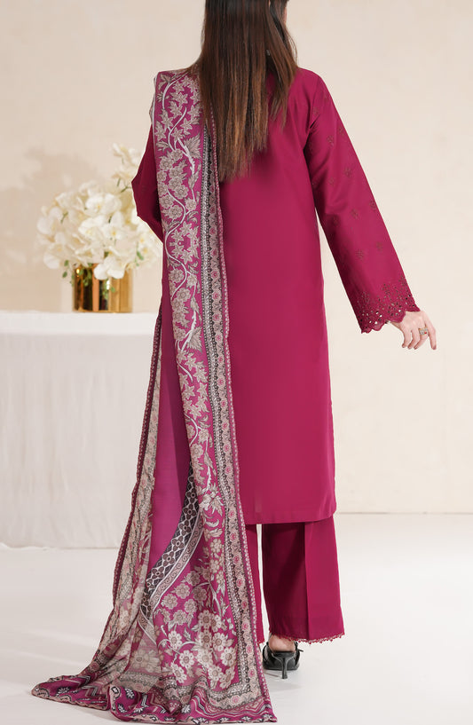 Anarkali by VS Textile Embroidered Chikankari Unstitched 3 Piece Suit - D-382 - VS26ANK - Pink - Summer Collection