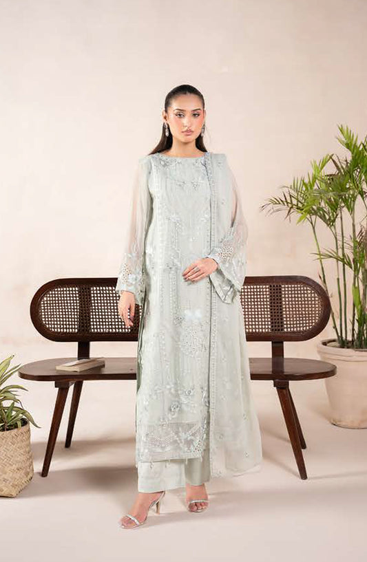 Anaya Noor by Zebtan Embroidered Chiffon Unstitched 3 Piece Suit - AN-10 - ZBT26ANN - Green - Festive Collection