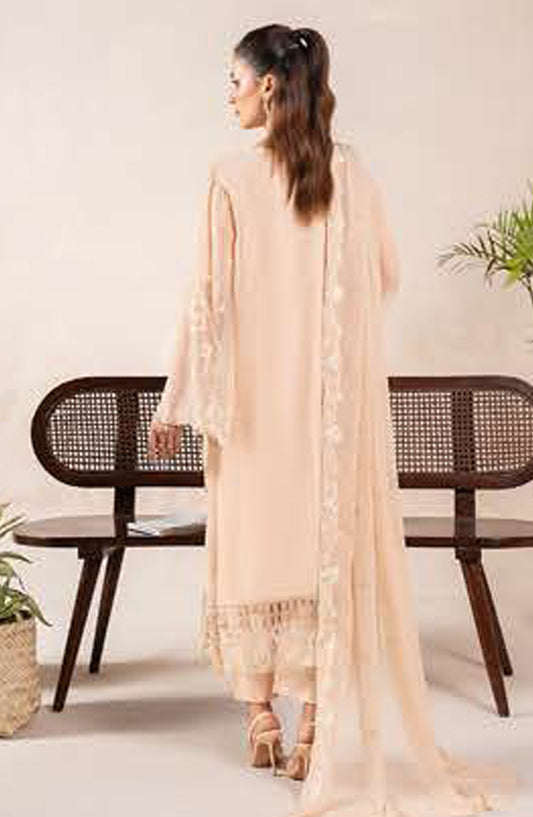 Anaya Noor by Zebtan Embroidered Chiffon Unstitched 3 Piece Suit - AN-09 - ZBT26ANN - Fawn - Festive Collection