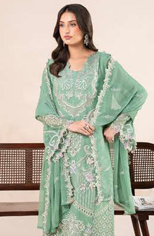 Anaya Noor by Zebtan Embroidered Chiffon Unstitched 3 Piece Suit - AN-06 - ZBT26ANN - Green - Festive Collection
