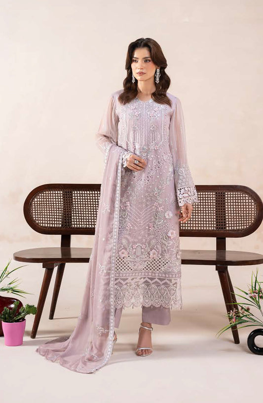Anaya Noor by Zebtan Embroidered Chiffon Unstitched 3 Piece Suit - AN-01 - ZBT26ANN - Purple - Festive Collection