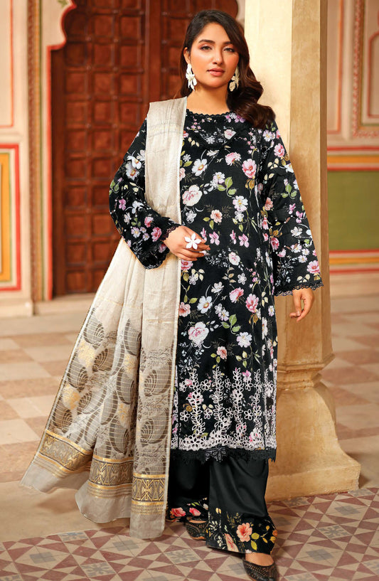 Anaysha by Johra Embroidered Lawn Unstitched 3 Piece Suit - JH-642 - JH25ANSH - Black - Summer Collection