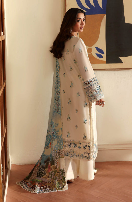 Andaaz by Ramsha Luxury Embroidered Lawn Unstitched 3 Piece Suit - Z-1305 - RM26AND - Fawn - Summer Collection