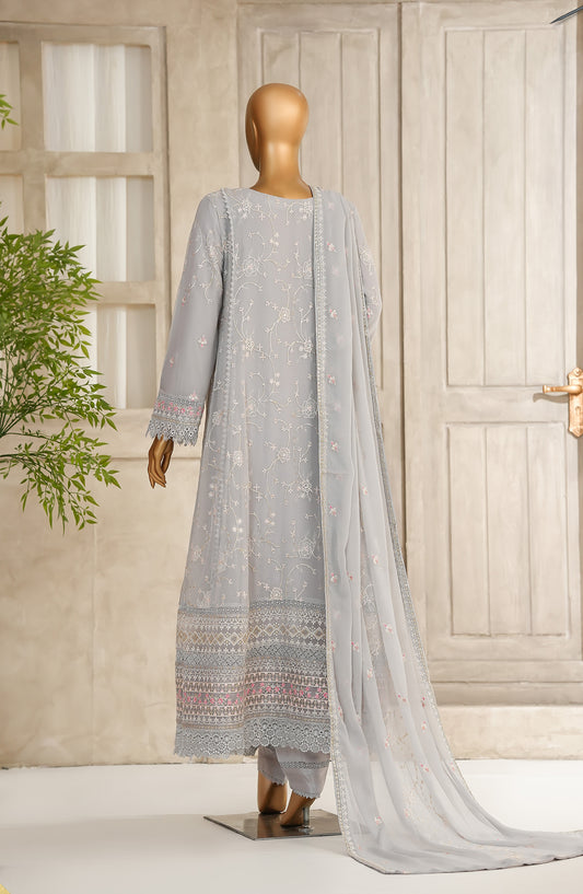 Anzara by Maria Fabrics Embroidered Chiffon Stitched 3 Piece Suit - Elaira - MRF25AN - Blue - Festive Collection