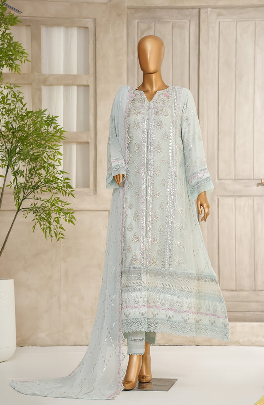 Anzara by Maria Fabrics Embroidered Chiffon Stitched 3 Piece Suit - Areesa - MRF25AN - Blue - Festive Collection